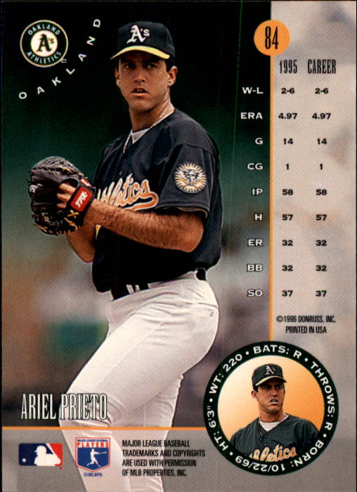 1996 Leaf Baseball "Main Set" Cards #1 to #220 - Picture 169 of 441