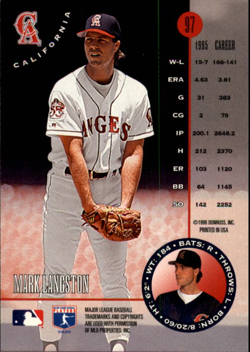 1996 Leaf Baseball "Main Set" Cards #1 to #220 - Picture 195 of 441