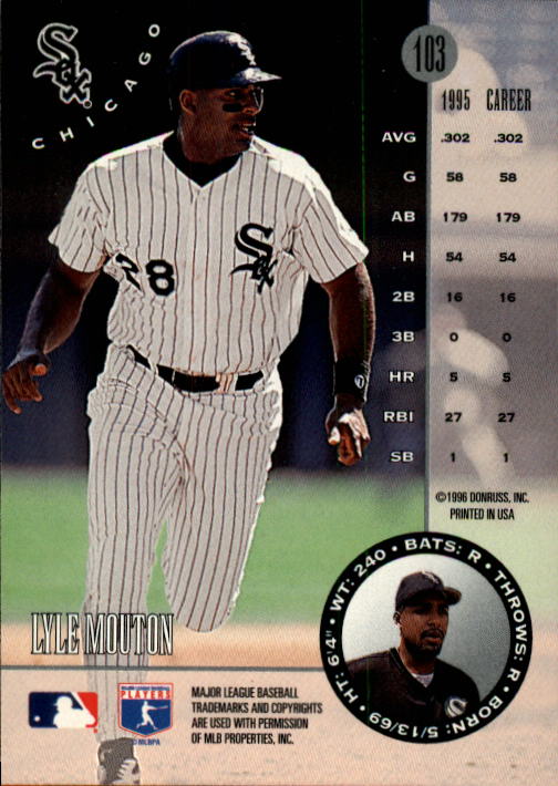 1996 Leaf Baseball "Main Set" Cards #1 to #220 - Picture 207 of 441