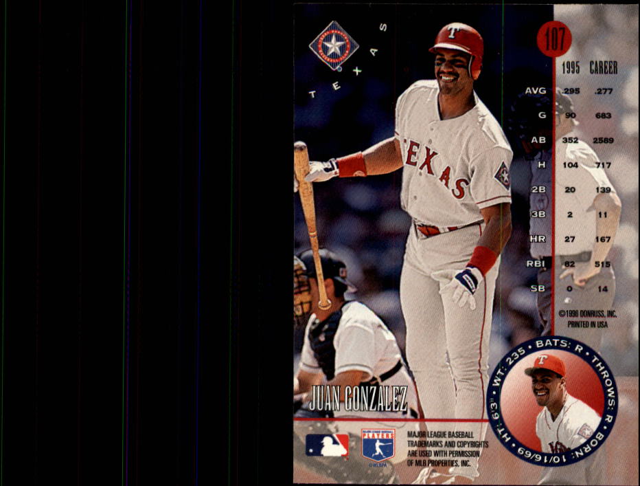 1996 Leaf Baseball "Main Set" Cards #1 to #220 - Picture 215 of 441