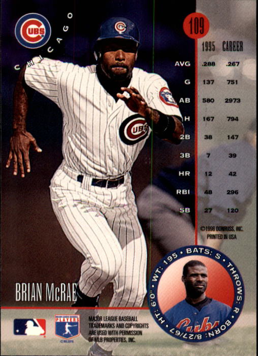 1996 Leaf Baseball "Main Set" Cards #1 to #220 - Picture 219 of 441
