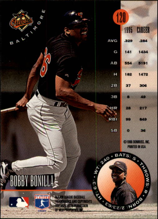 1996 Leaf Baseball "Main Set" Cards #1 to #220 - Picture 241 of 441