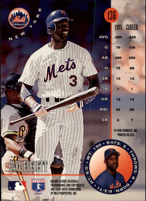 1996 Leaf Baseball "Main Set" Cards #1 to #220 - Picture 273 of 441