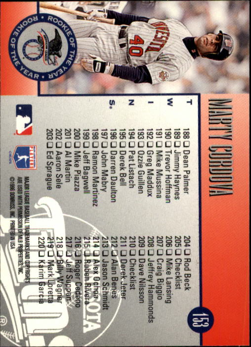 1996 Leaf Baseball "Main Set" Cards #1 to #220 - Picture 307 of 441