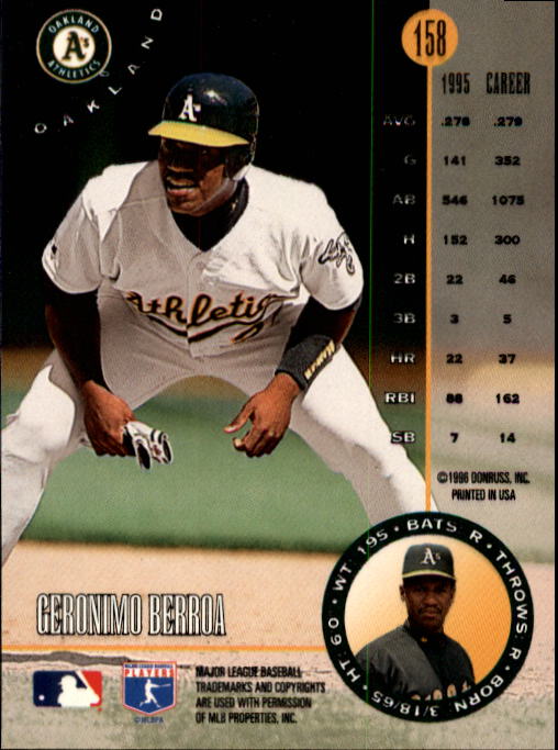 1996 Leaf Baseball "Main Set" Cards #1 to #220 - Picture 317 of 441