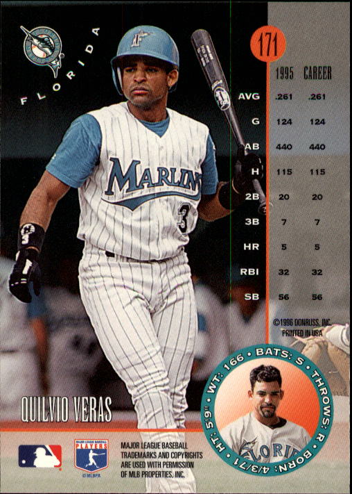 1996 Leaf Baseball "Main Set" Cards #1 to #220 - Picture 343 of 441