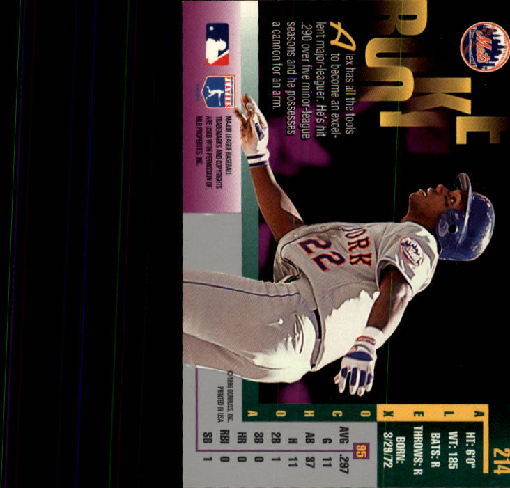1996 Leaf Baseball "Main Set" Cards #1 to #220 - Picture 429 of 441
