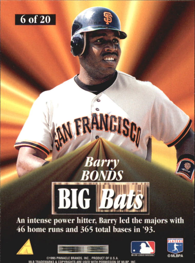 1996 Score Big Bats #6 Barry Bonds back image
