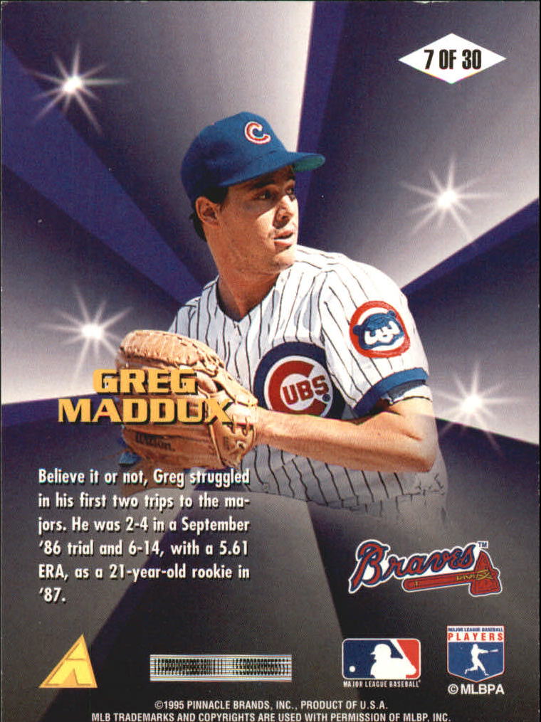 1996 Score Diamond Aces #7 Greg Maddux back image