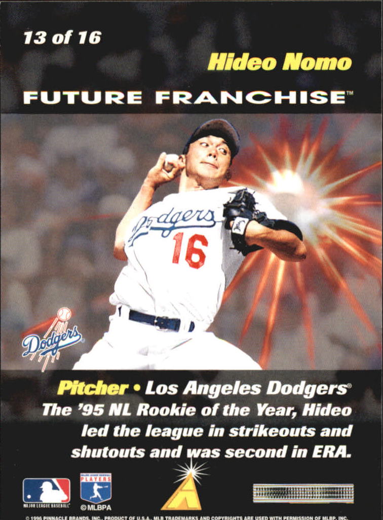 1996 Score Future Franchise #13 Hideo Nomo back image