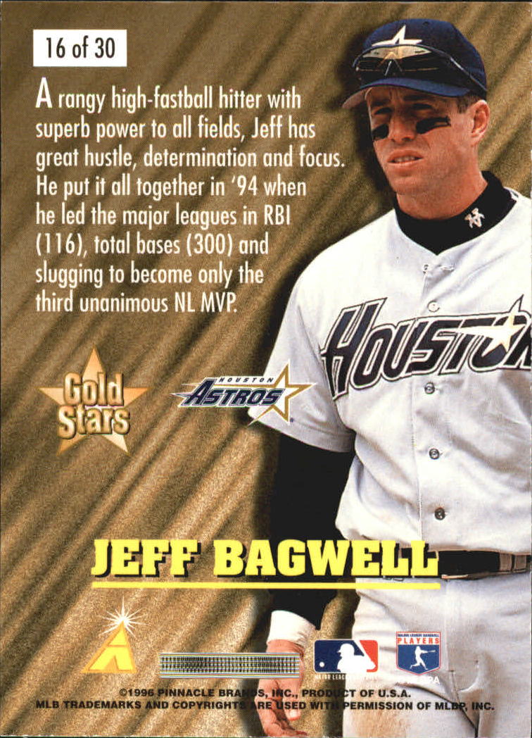 1996 Score Gold Stars #16 Jeff Bagwell back image