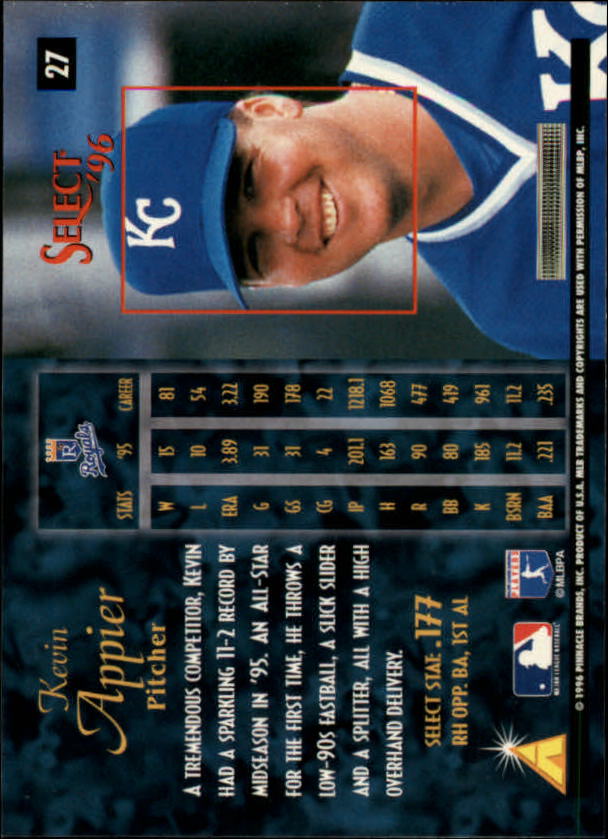 1996 Select (Pinnacle) Baseball "Main Set" Base Cards - Picture 41 of 277
