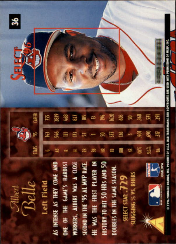 1996 Select (Pinnacle) Baseball "Main Set" Base Cards - Picture 55 of 277