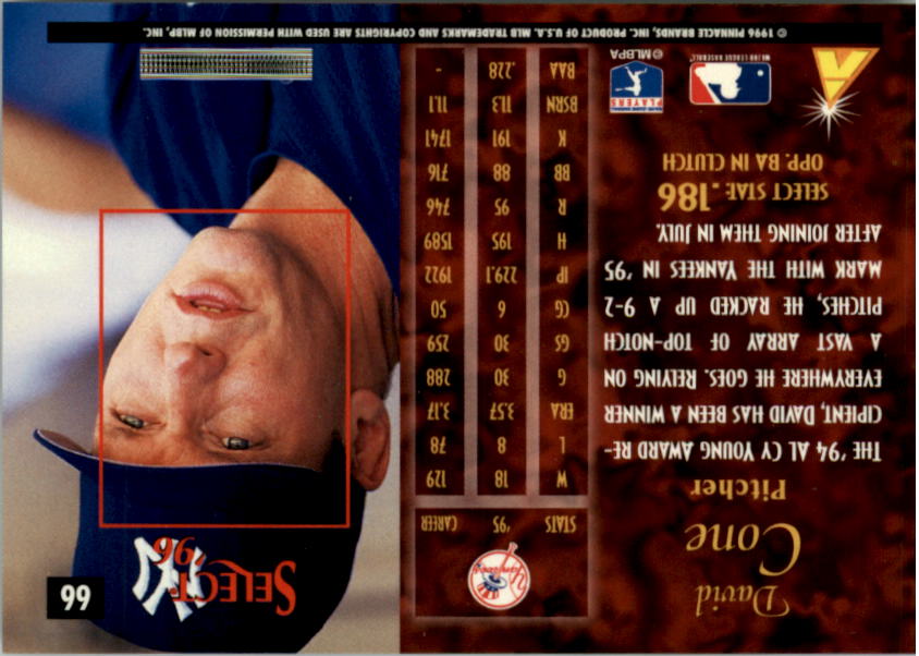 1996 Select (Pinnacle) Baseball "Main Set" Base Cards - Picture 101 of 277