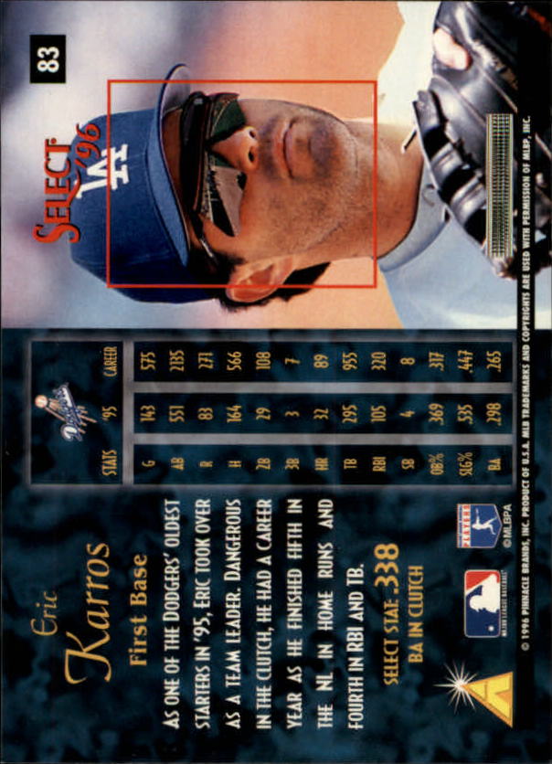1996 Select (Pinnacle) Baseball "Main Set" Base Cards - Picture 123 of 277