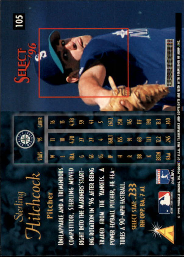 1996 Select #105 Sterling Hitchcock back image