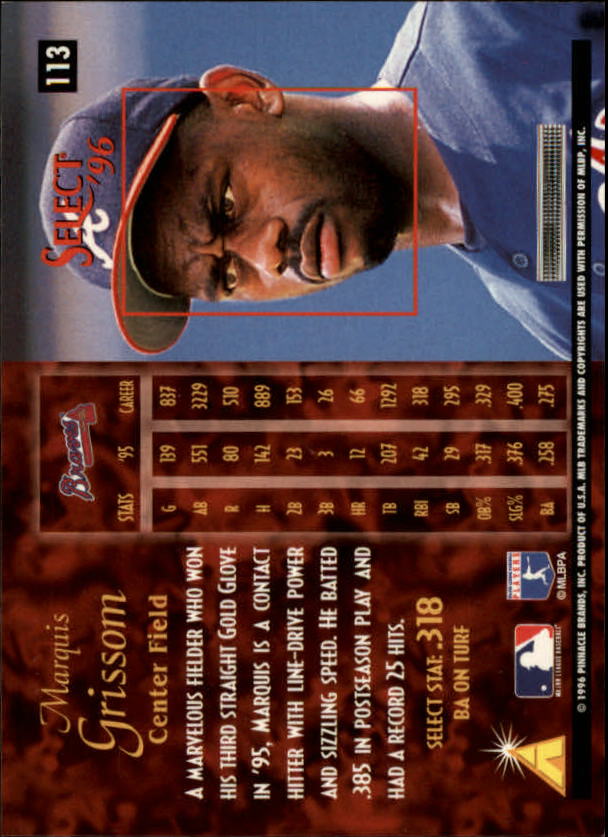 1996 Select (Pinnacle) Baseball "Main Set" Base Cards - Picture 161 of 277