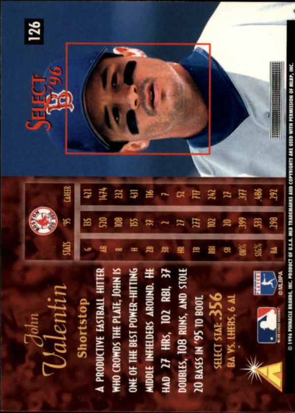 1996 Select (Pinnacle) Baseball "Main Set" Base Cards - Picture 179 of 277