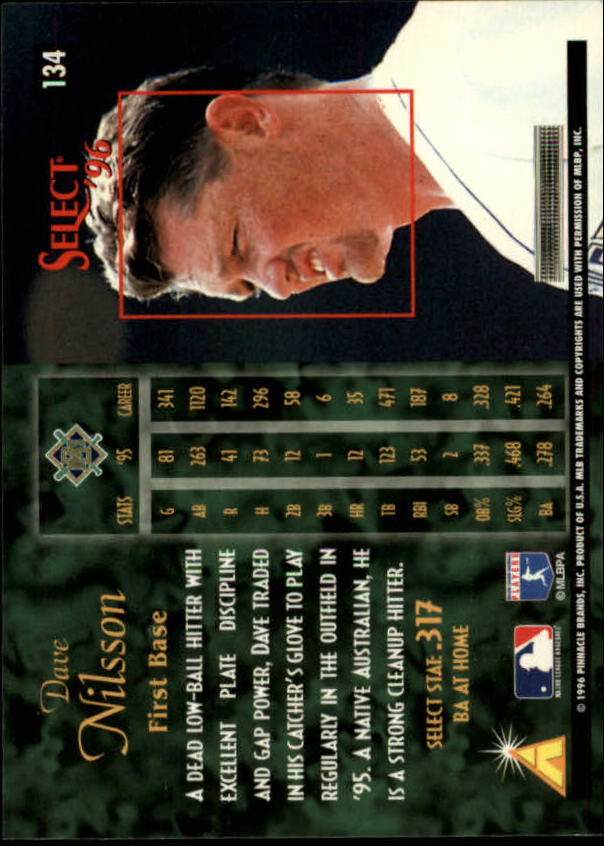 1996 Select (Pinnacle) Baseball "Main Set" Base Cards - Picture 185 of 277
