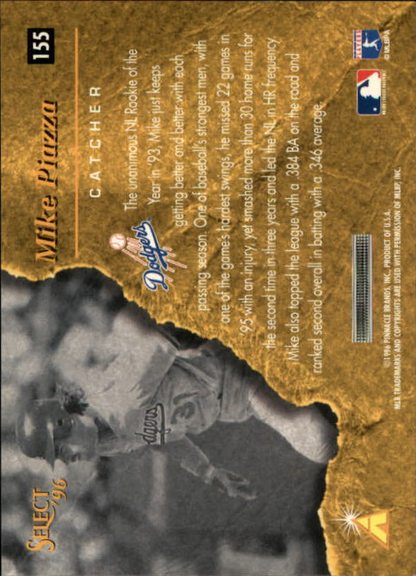 1996 Select #155 Mike Piazza LUL back image