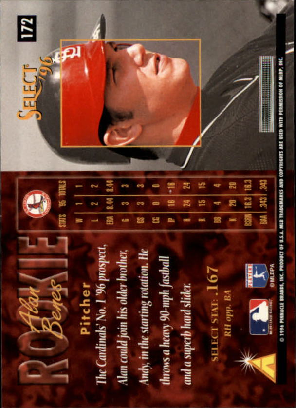 1996 Select (Pinnacle) Baseball "Main Set" Base Cards - Picture 237 of 277