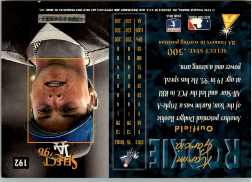 1996 Select (Pinnacle) Baseball "Main Set" Base Cards - Picture 263 of 277