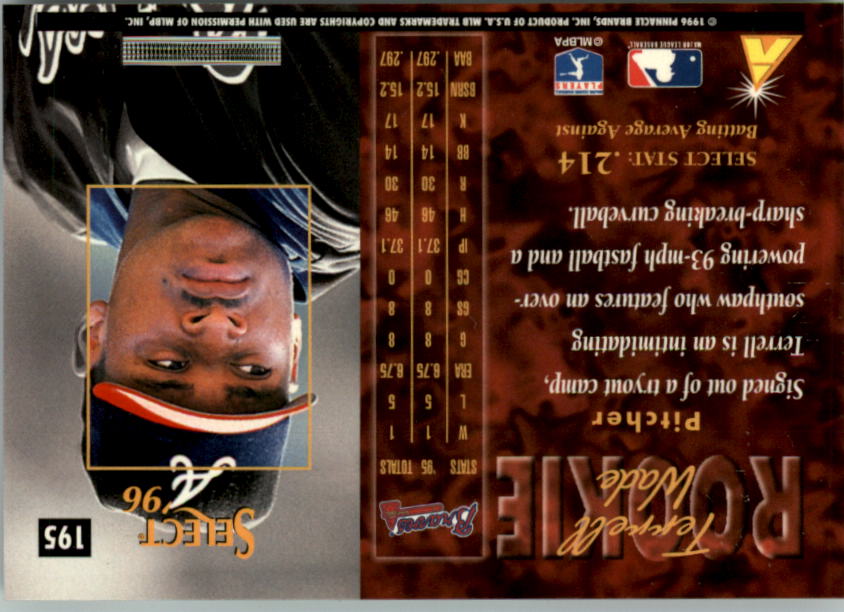 1996 Select (Pinnacle) Baseball "Main Set" Base Cards - Picture 269 of 277