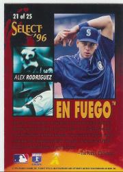 1996 Select En Fuego #21 Alex Rodriguez back image