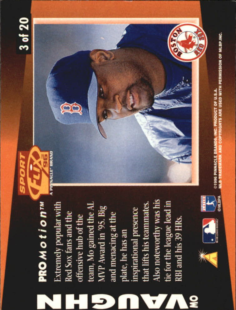1996 Sportflix ProMotion #3 Mo Vaughn back image