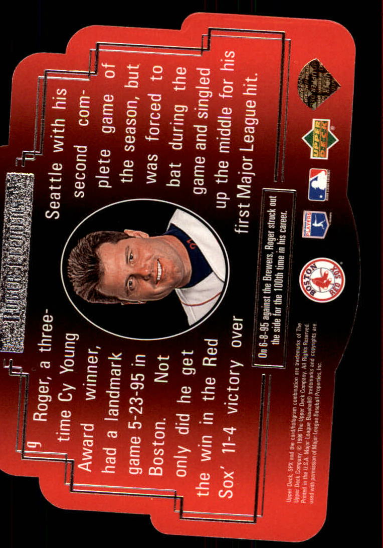 1996 SPx #9 Roger Clemens back image