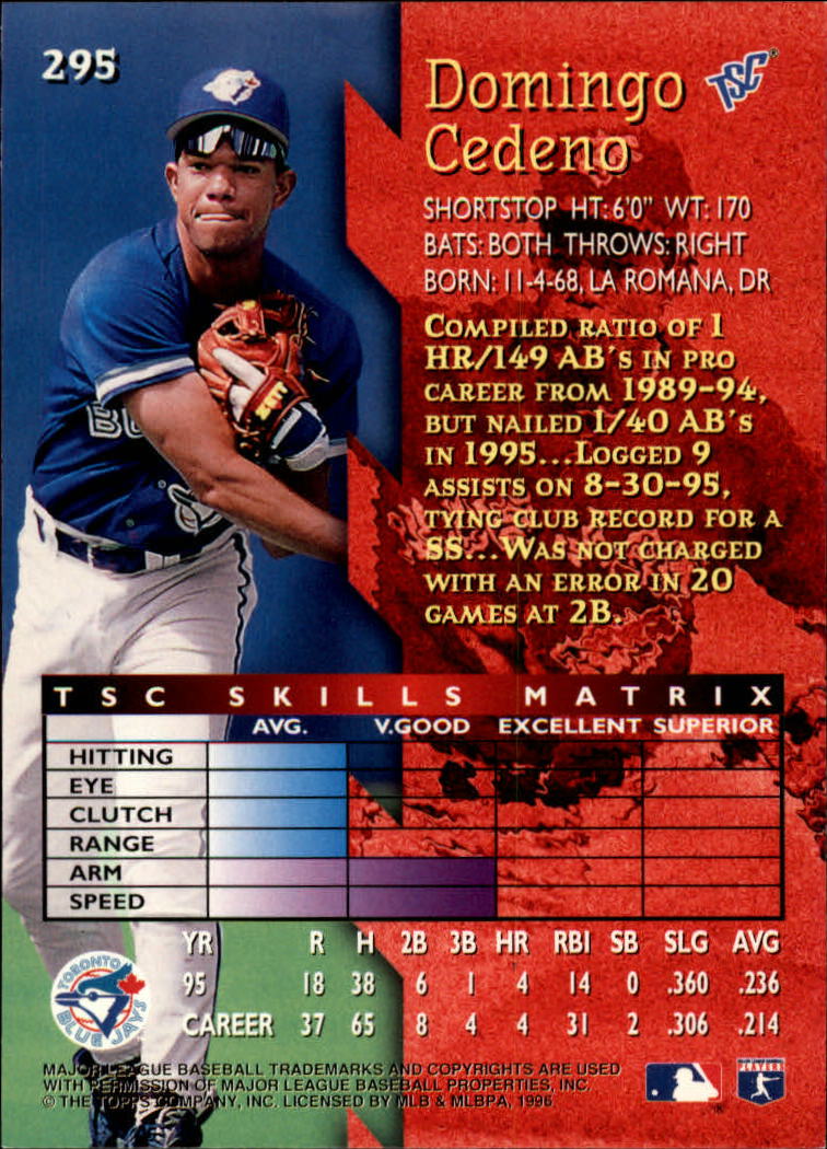 1996 Stadium Club Baseball Card Pick 252-450 - Picture 61 of 345