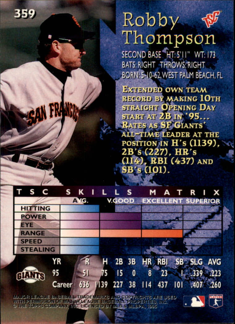 1996 Stadium Club Baseball Card Pick 252-450 - Picture 177 of 345