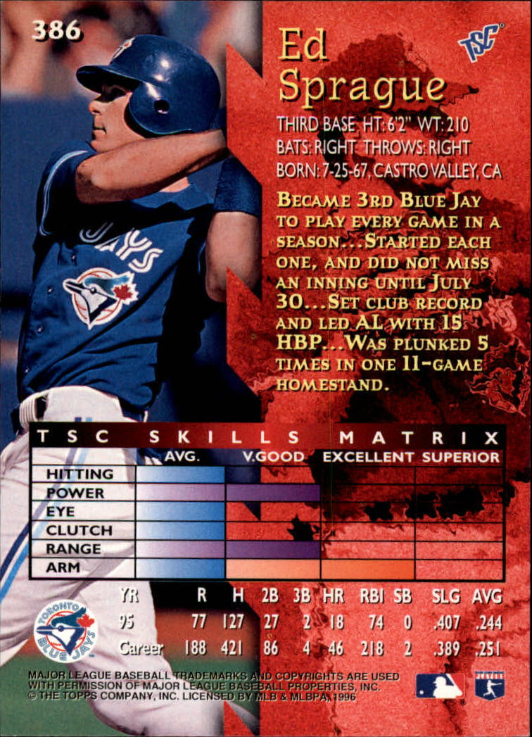 1996 Stadium Club Baseball Card Pick 252-450 - Picture 225 of 345