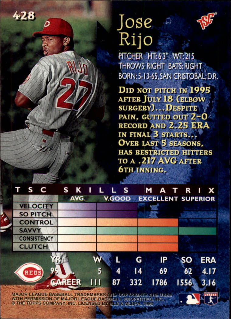 1996 Stadium Club Baseball Card Pick 252-450 - Picture 305 of 345