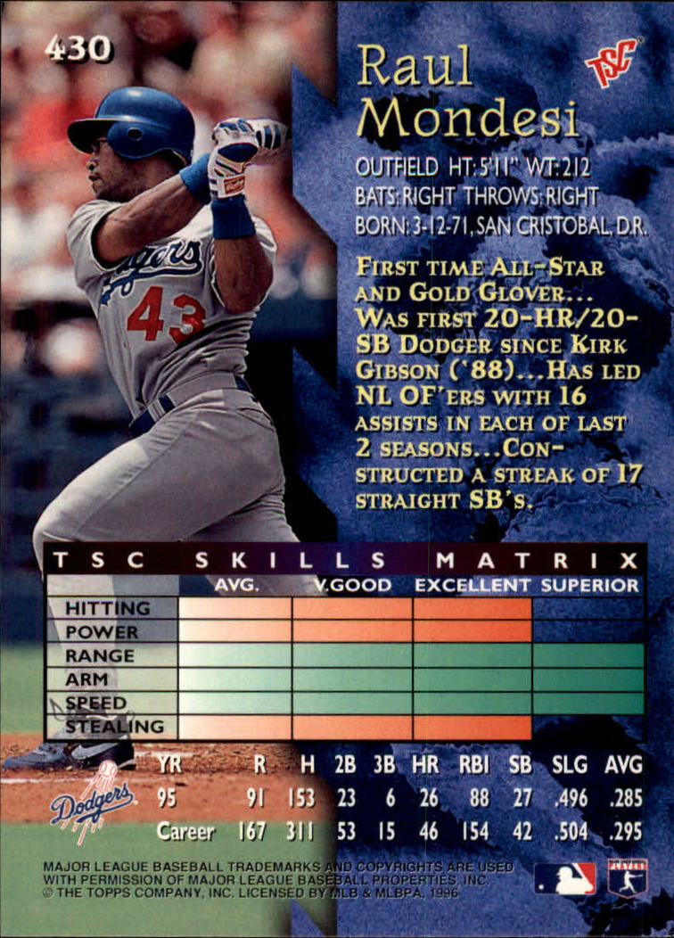 1996 Stadium Club Baseball Card Pick 252-450 - Picture 309 of 345