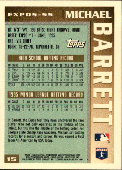 1996 Topps Baseball (Pick Card From List 1-250) C44 05-24 - Picture 27 of 485