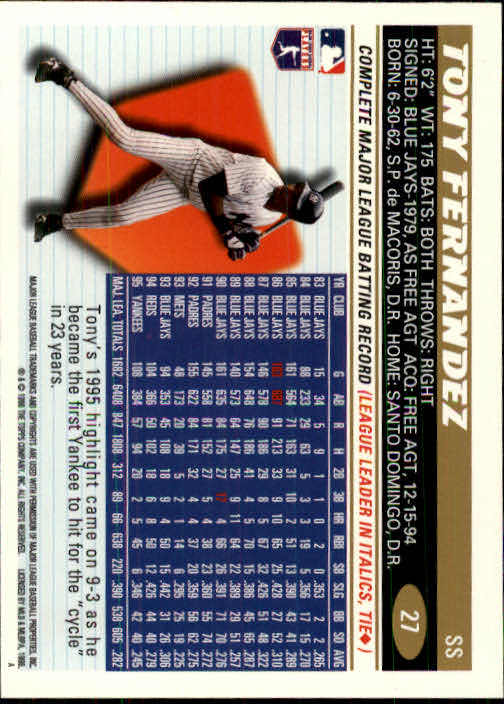 1996 Topps Baseball (Pick Card From List 1-250) C44 05-24 - Picture 49 of 485