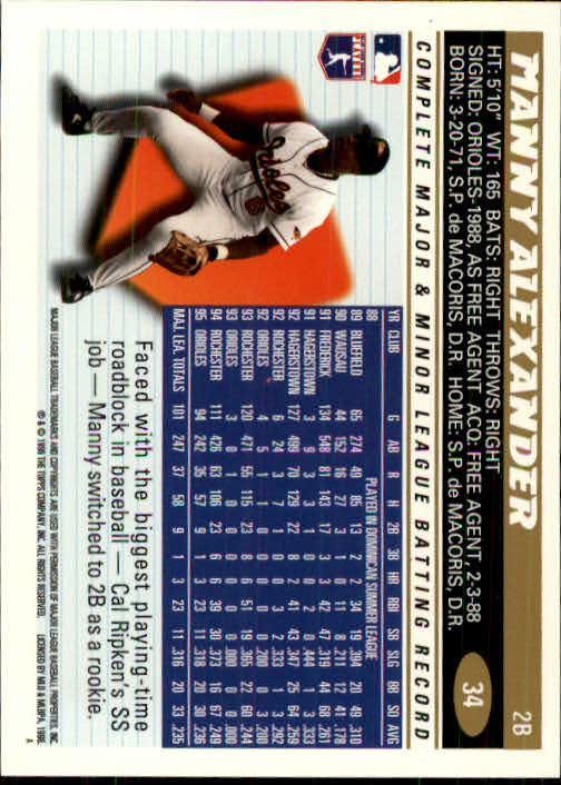 1996 Topps Baseball (Pick Card From List 1-250) C44 05-24 - Picture 63 of 485