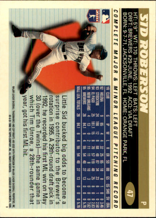 1996 Topps Baseball (Pick Card From List 1-250) C44 05-24 - Picture 89 of 485