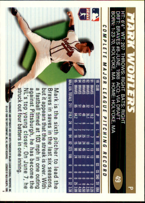 1996 Topps Baseball (Pick Card From List 1-250) C44 05-24 - Picture 93 of 485