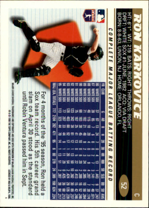 1996 Topps Baseball (Pick Card From List 1-250) C44 05-24 - Picture 99 of 485