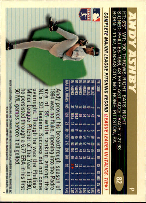1996 Topps Baseball (Pick Card From List 1-250) C44 05-24 - Picture 159 of 485