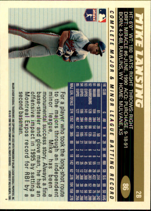 1996 Topps Baseball (Pick Card From List 1-250) C44 05-24 - Picture 167 of 485