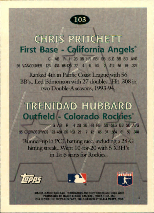 1996 Topps Baseball (Pick Card From List 1-250) C44 05-24 - Picture 199 of 485