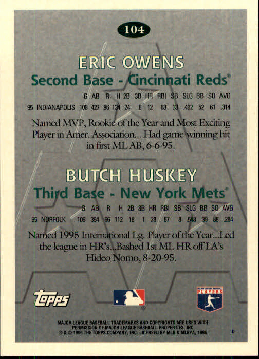 1996 Topps Baseball (Pick Card From List 1-250) C44 05-24 - Picture 201 of 485