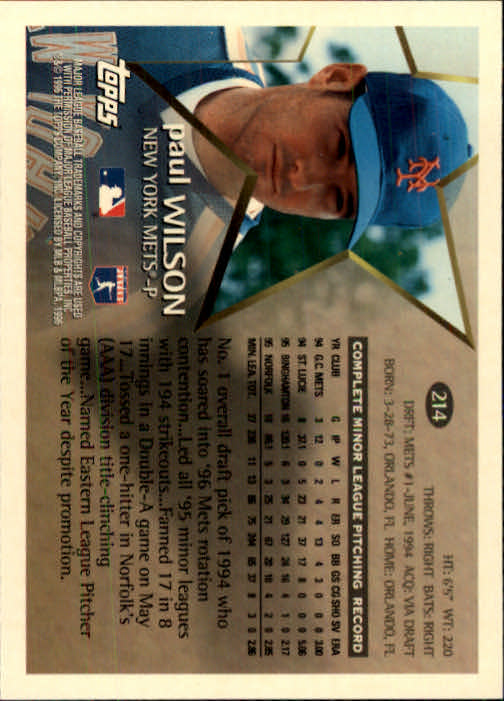 1996 Topps Baseball (Pick Card From List 1-250) C44 05-24 - Picture 415 of 485