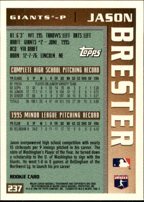 1996 Topps Baseball (Pick Card From List 1-250) C44 05-24 - Picture 459 of 485