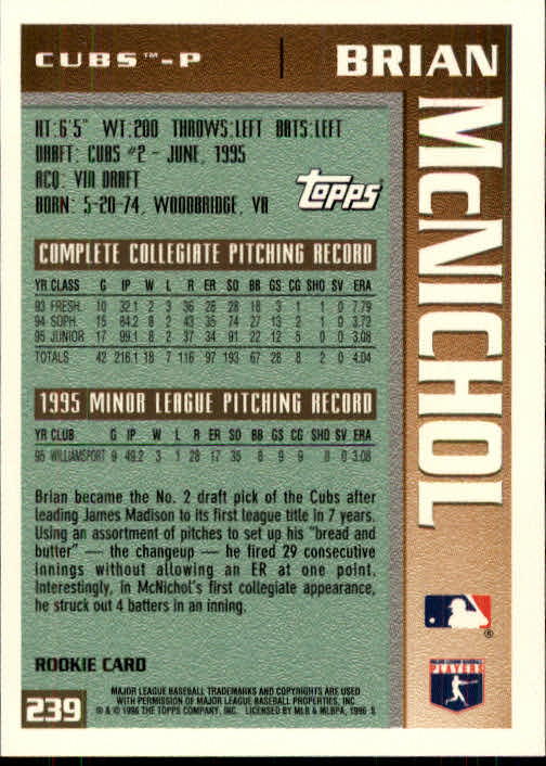 1996 Topps Baseball (Pick Card From List 1-250) C44 05-24 - Picture 463 of 485