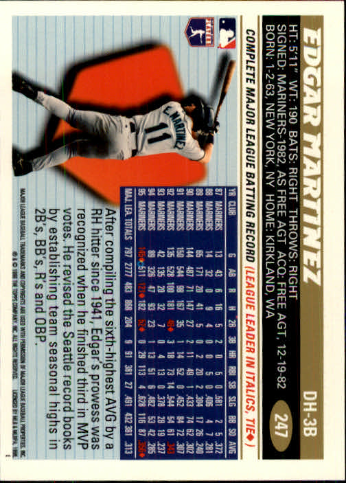 1996 Topps Baseball (Pick Card From List 1-250) C44 05-24 - Picture 479 of 485