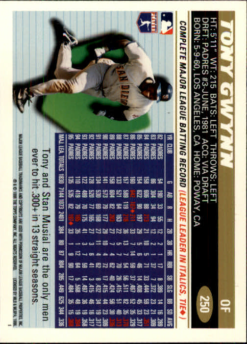 1996 Topps Baseball (Pick Card From List 1-250) C44 05-24 - Picture 485 of 485